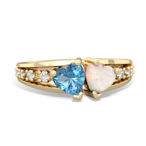 blue topaz-opal modern ring