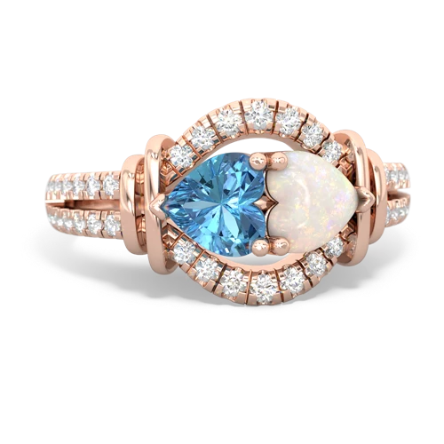 blue topaz-opal pave keepsake ring