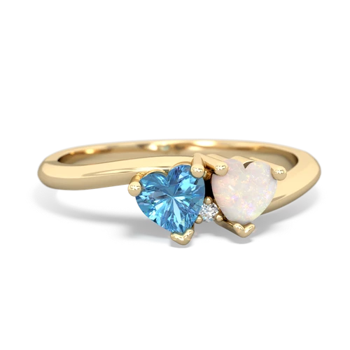 blue topaz-opal sweethearts promise ring