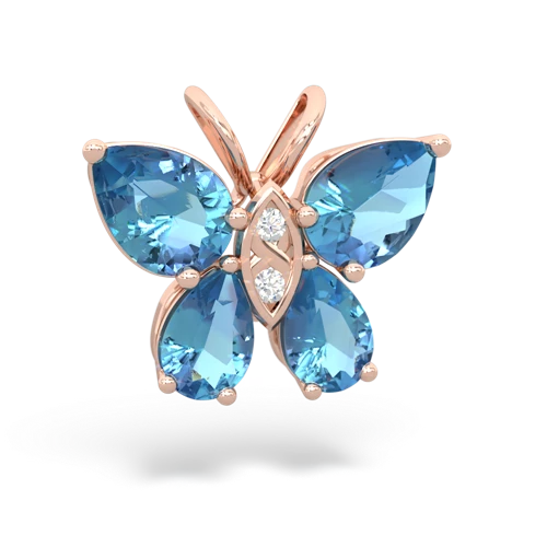 blue topaz butterfly pendant