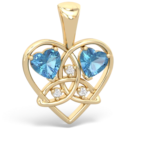blue topaz celtic heart pendant