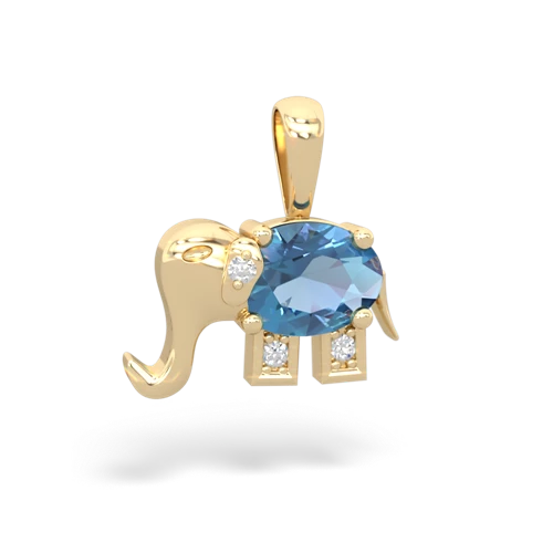 blue topaz elephant pendant