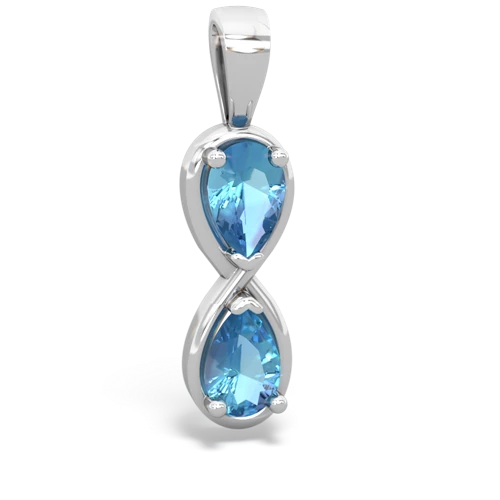 London Blue Topaz Pendant, 14k White Gold - Mills Jewelers