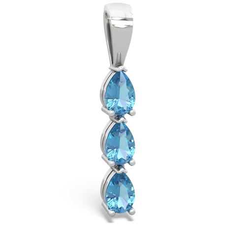 blue topaz three stone pendant