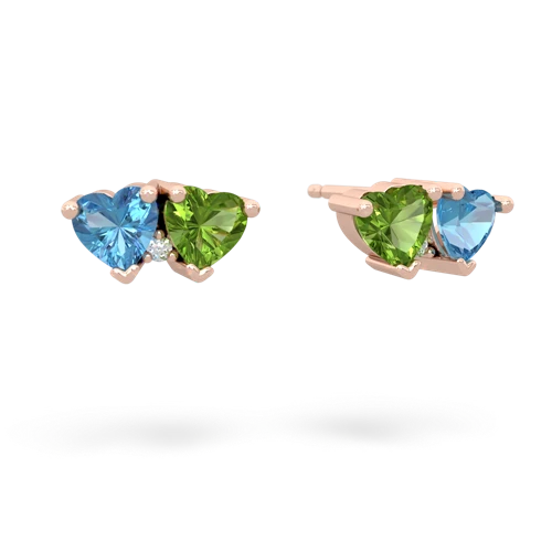 blue topaz-peridot  earrings