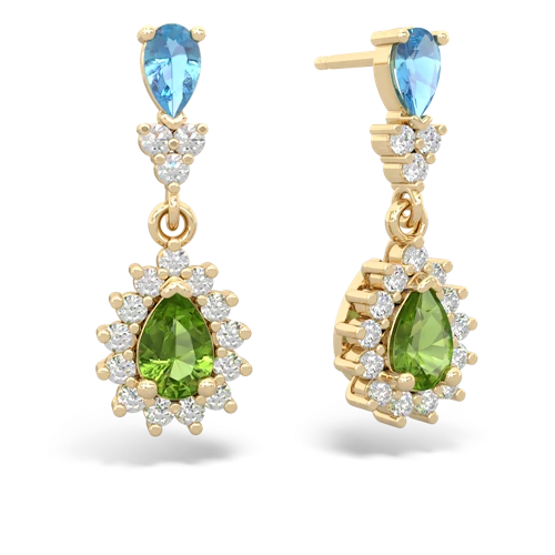 blue topaz-peridot dangle earrings