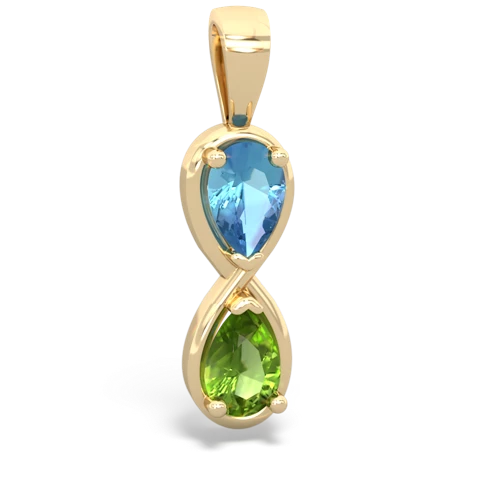 blue topaz-peridot infinity pendant