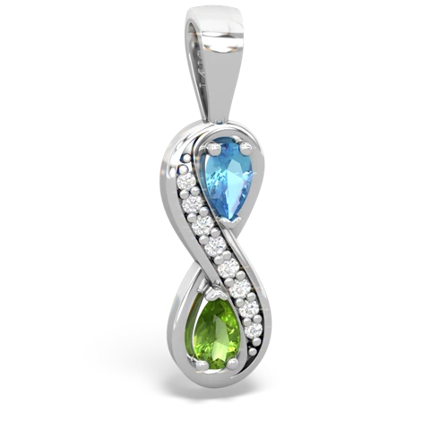 blue topaz-peridot keepsake infinity pendant