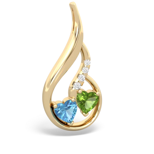 blue topaz-peridot keepsake swirl pendant