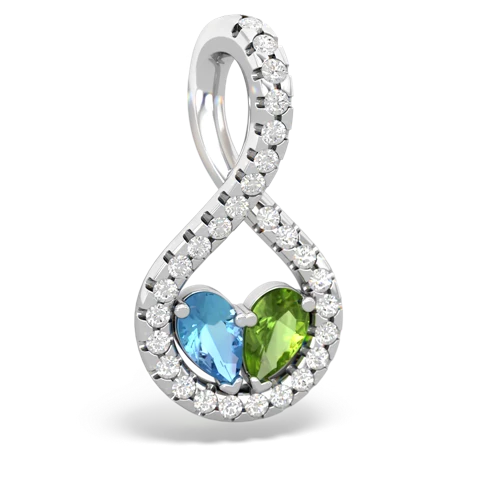 blue topaz-peridot pave twist pendant