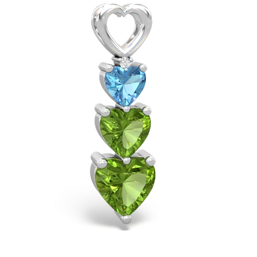 blue topaz-peridot three stone pendant