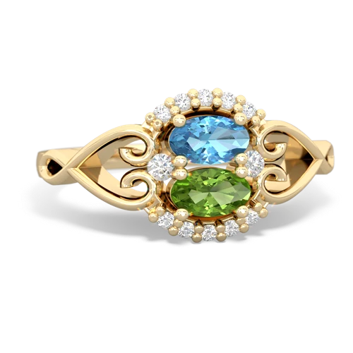 blue topaz-peridot antique keepsake ring