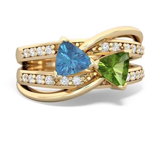 blue topaz-peridot couture ring