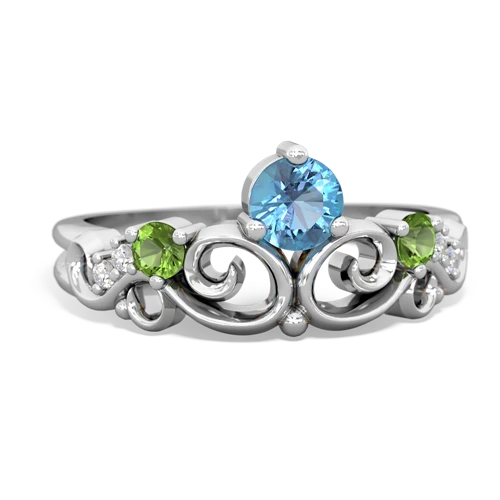blue topaz-peridot crown keepsake ring