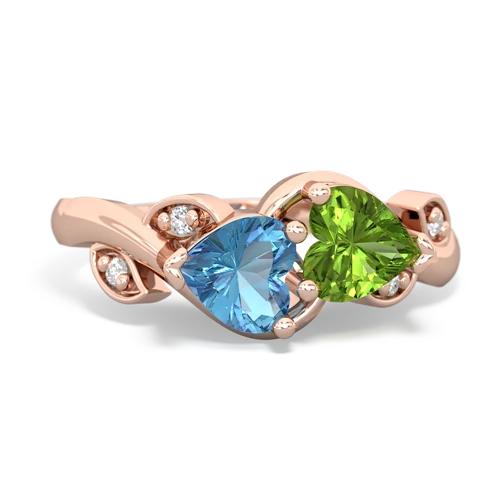 blue topaz-peridot floral keepsake ring