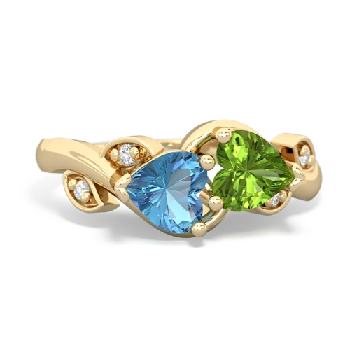 blue topaz-peridot floral keepsake ring