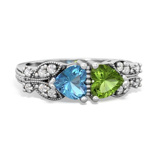 blue topaz-peridot keepsake butterfly ring