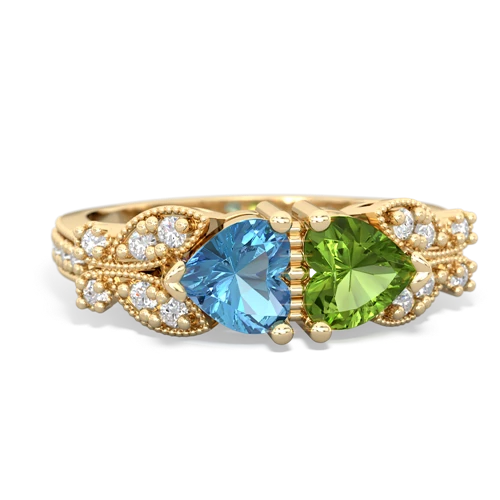 blue topaz-peridot keepsake butterfly ring