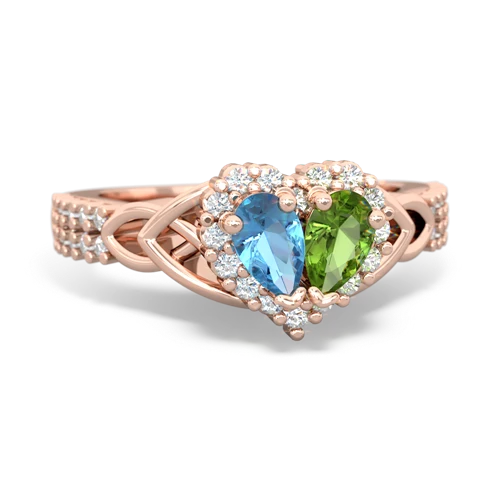 blue topaz-peridot keepsake engagement ring