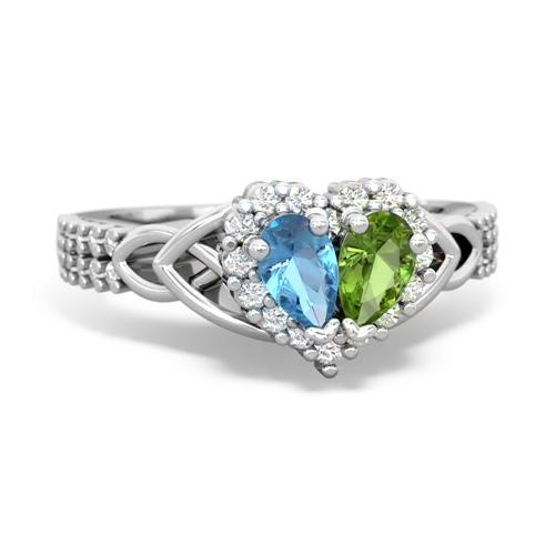 blue topaz-peridot keepsake engagement ring