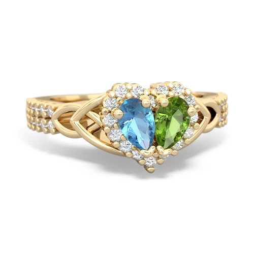 blue topaz-peridot keepsake engagement ring