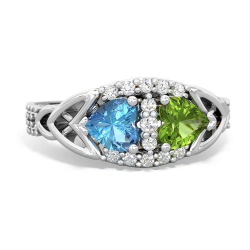 blue topaz-peridot keepsake engagement ring