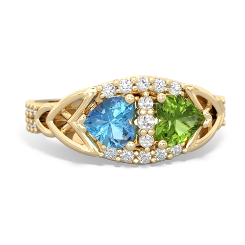 blue topaz-peridot keepsake engagement ring