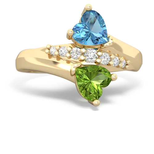 blue topaz-peridot modern ring