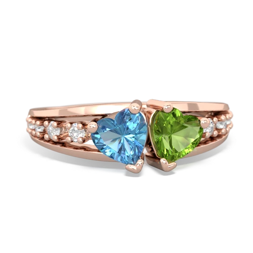 blue topaz-peridot modern ring