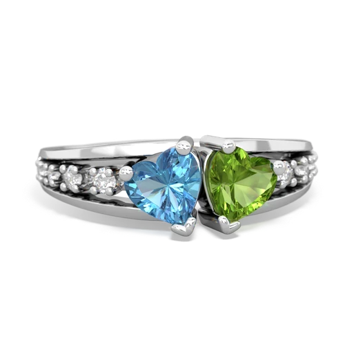 blue topaz-peridot modern ring