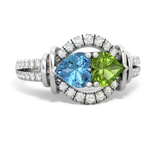 blue topaz-peridot pave keepsake ring