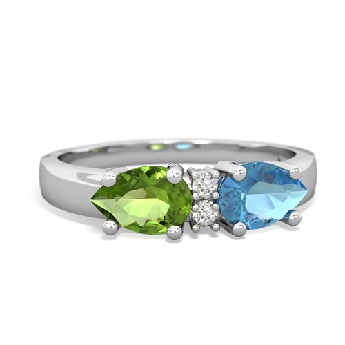 blue topaz-peridot timeless ring