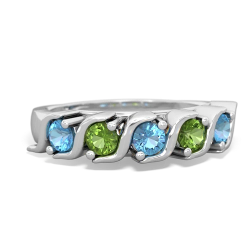 blue topaz-peridot timeless ring