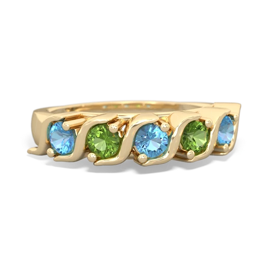 blue topaz-peridot timeless ring