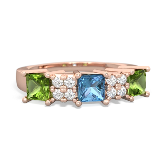 blue topaz-peridot timeless ring