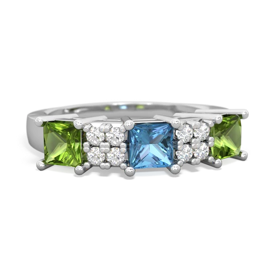 blue topaz-peridot timeless ring