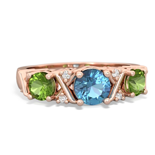 blue topaz-peridot timeless ring