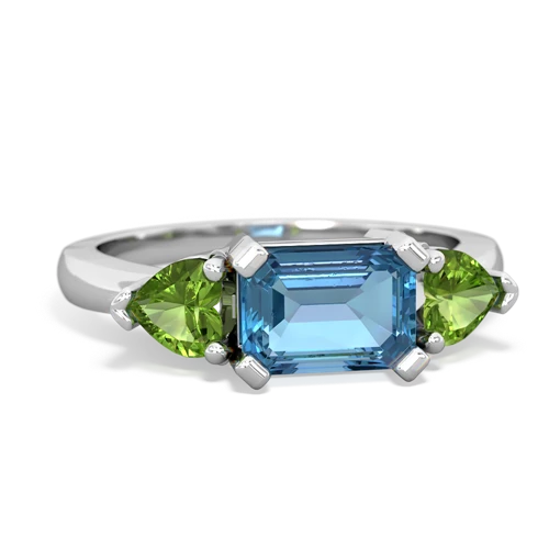 blue topaz-peridot timeless ring