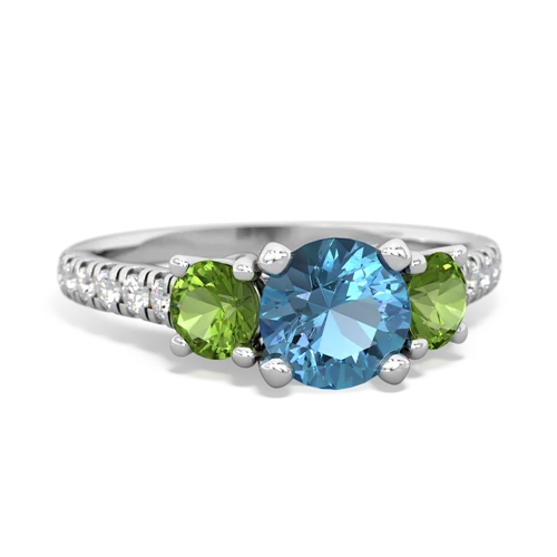 blue topaz-peridot trellis pave ring