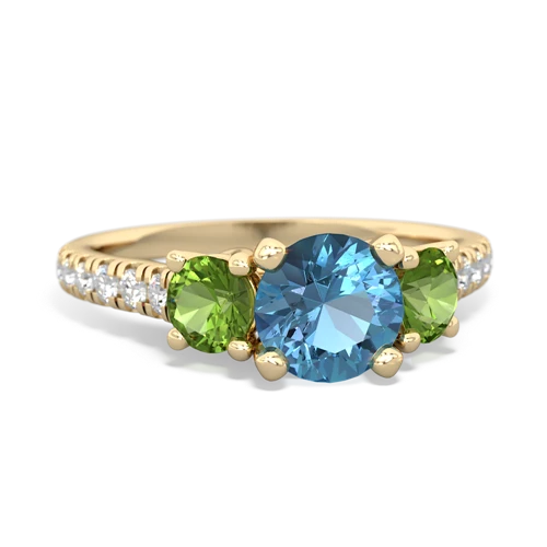 blue topaz-peridot trellis pave ring