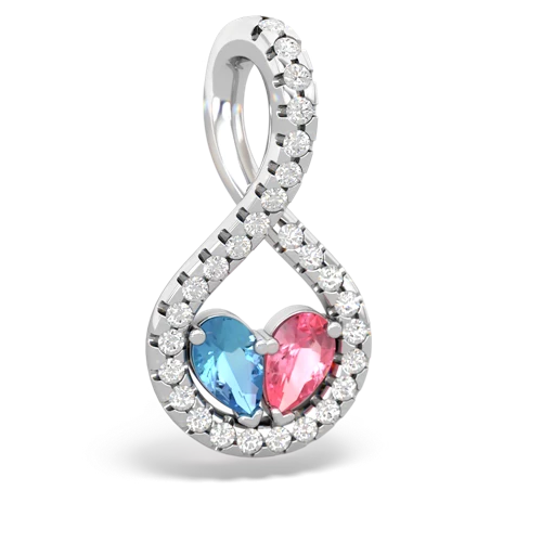 blue topaz-pink sapphire pave twist pendant