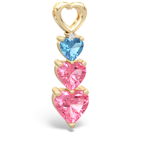 Blue Topaz Genuine Swiss Blue Topaz with Lab Created Pink Sapphire and Genuine Black Onyx Past Present Future pendant Pendant