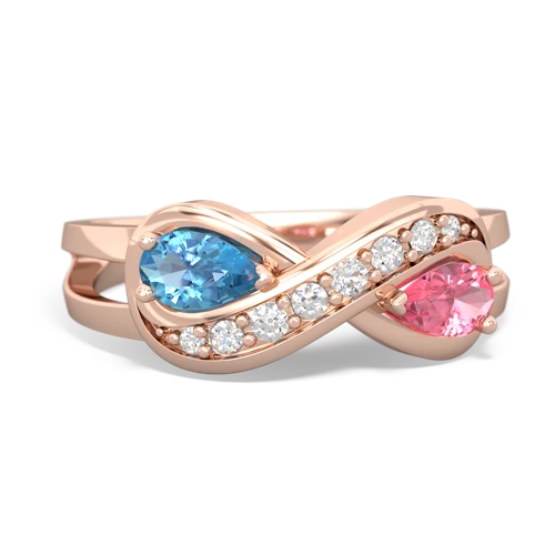 blue topaz-pink sapphire diamond infinity ring
