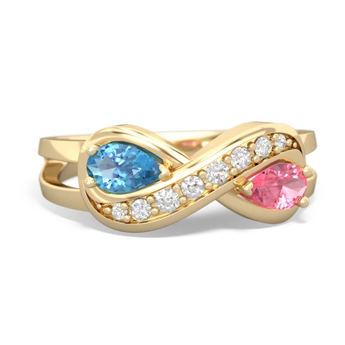 blue topaz-pink sapphire diamond infinity ring