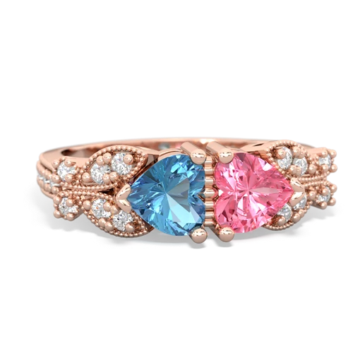 blue topaz-pink sapphire keepsake butterfly ring