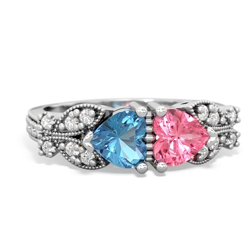 blue topaz-pink sapphire keepsake butterfly ring