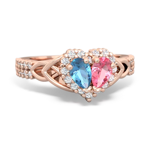 blue topaz-pink sapphire keepsake engagement ring