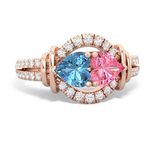 blue topaz-pink sapphire pave keepsake ring