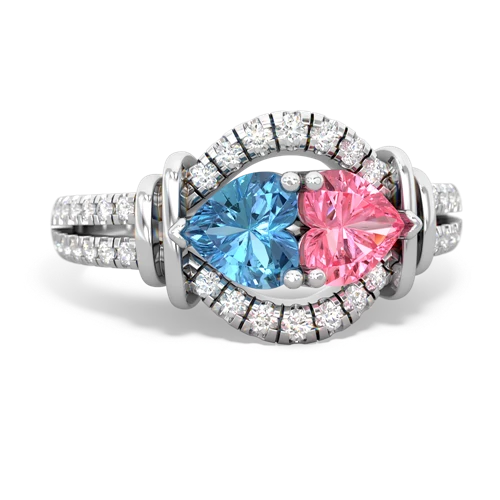 blue topaz-pink sapphire pave keepsake ring