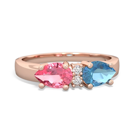 blue topaz-pink sapphire timeless ring